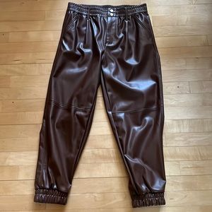 Faux Leather Joggers